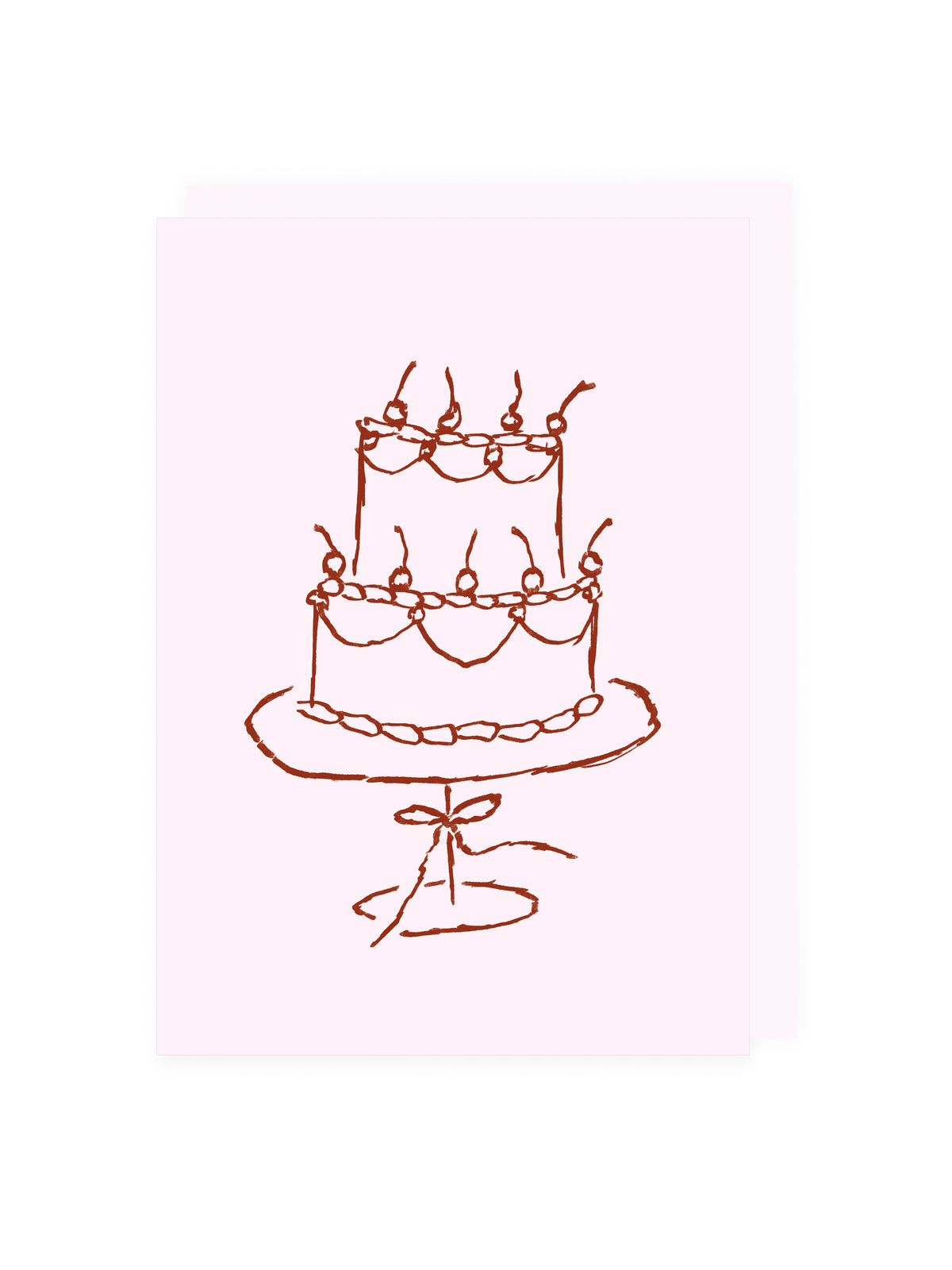 Klappkarte Torte Rosa Braun (Risographie)