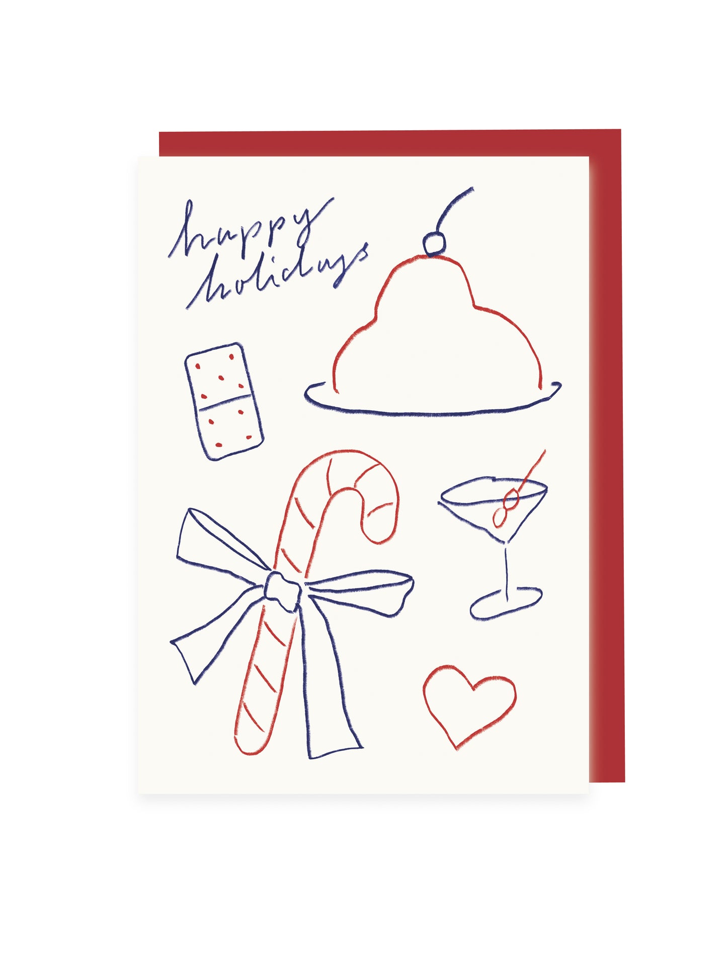 Klappkarte 'happy holidays' (Risographie)