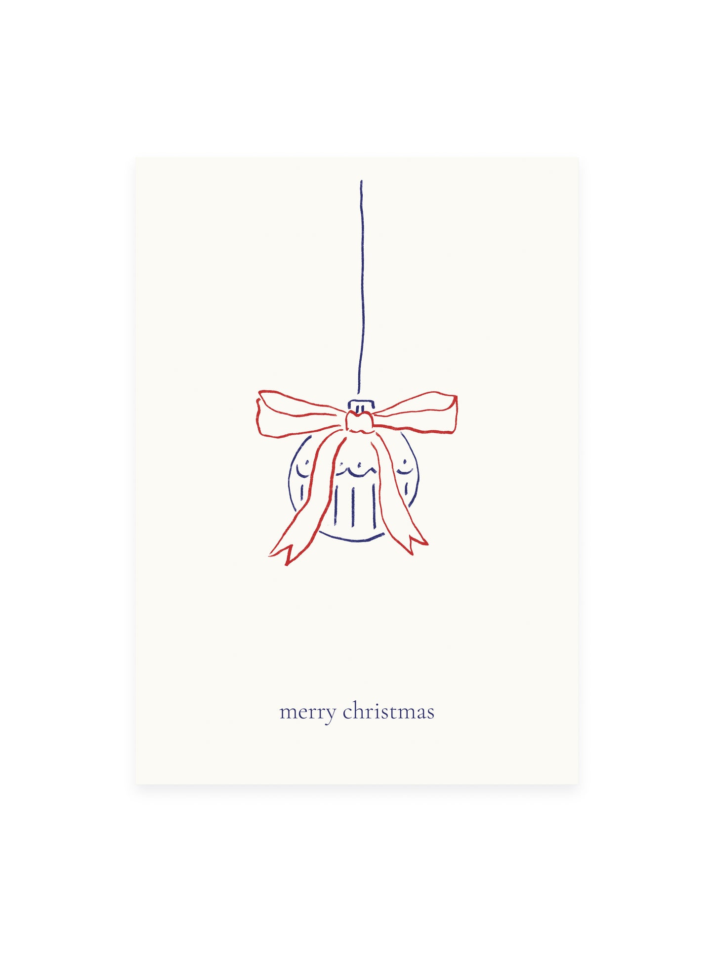 Postkarte 'merry christmas' Christbaumkugel (Risographie)