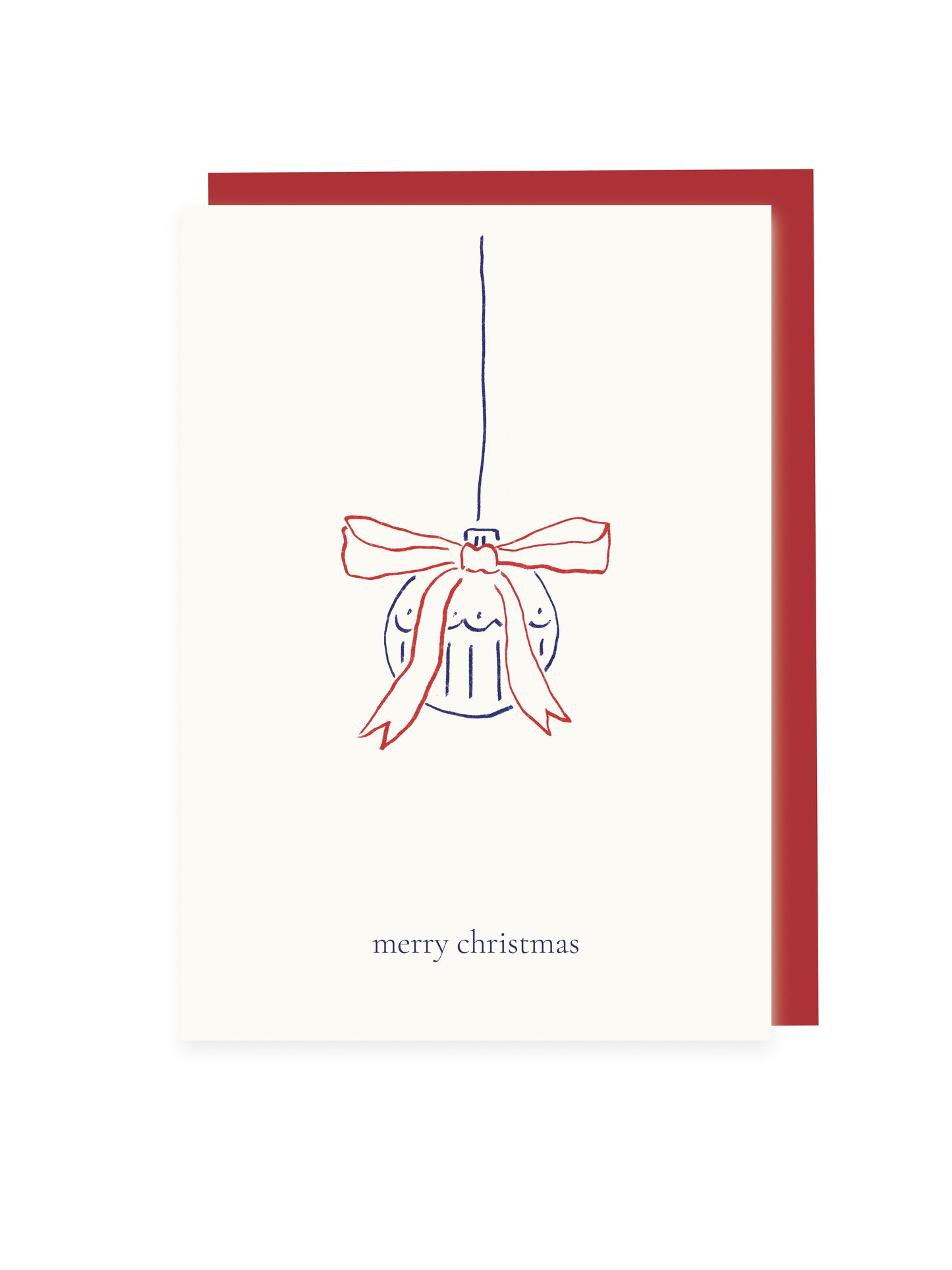 Klappkarte 'merry christmas' Christbaumkugel (Risographie)
