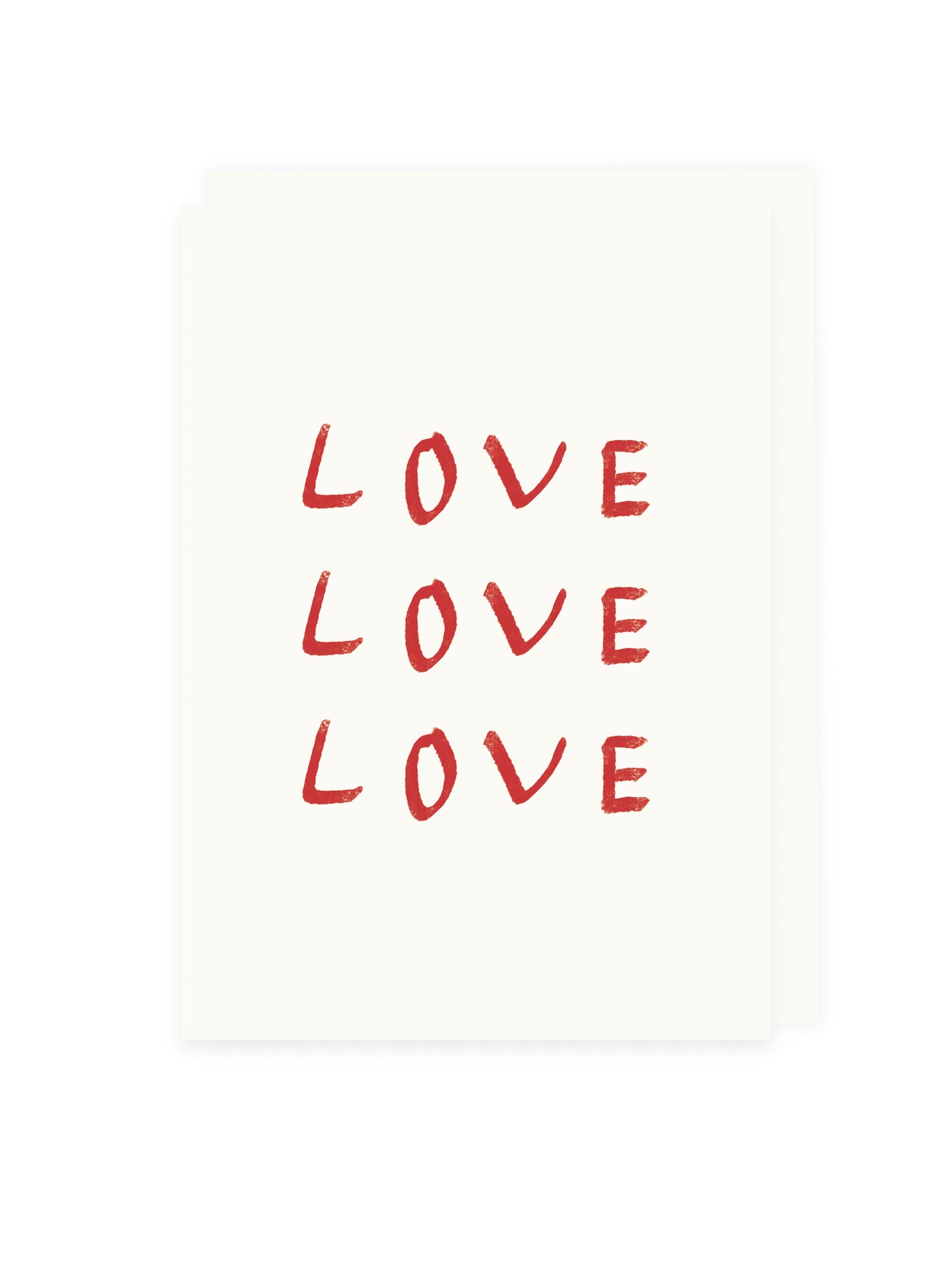 Klappkarte 'Love Love Love' (Risographie)