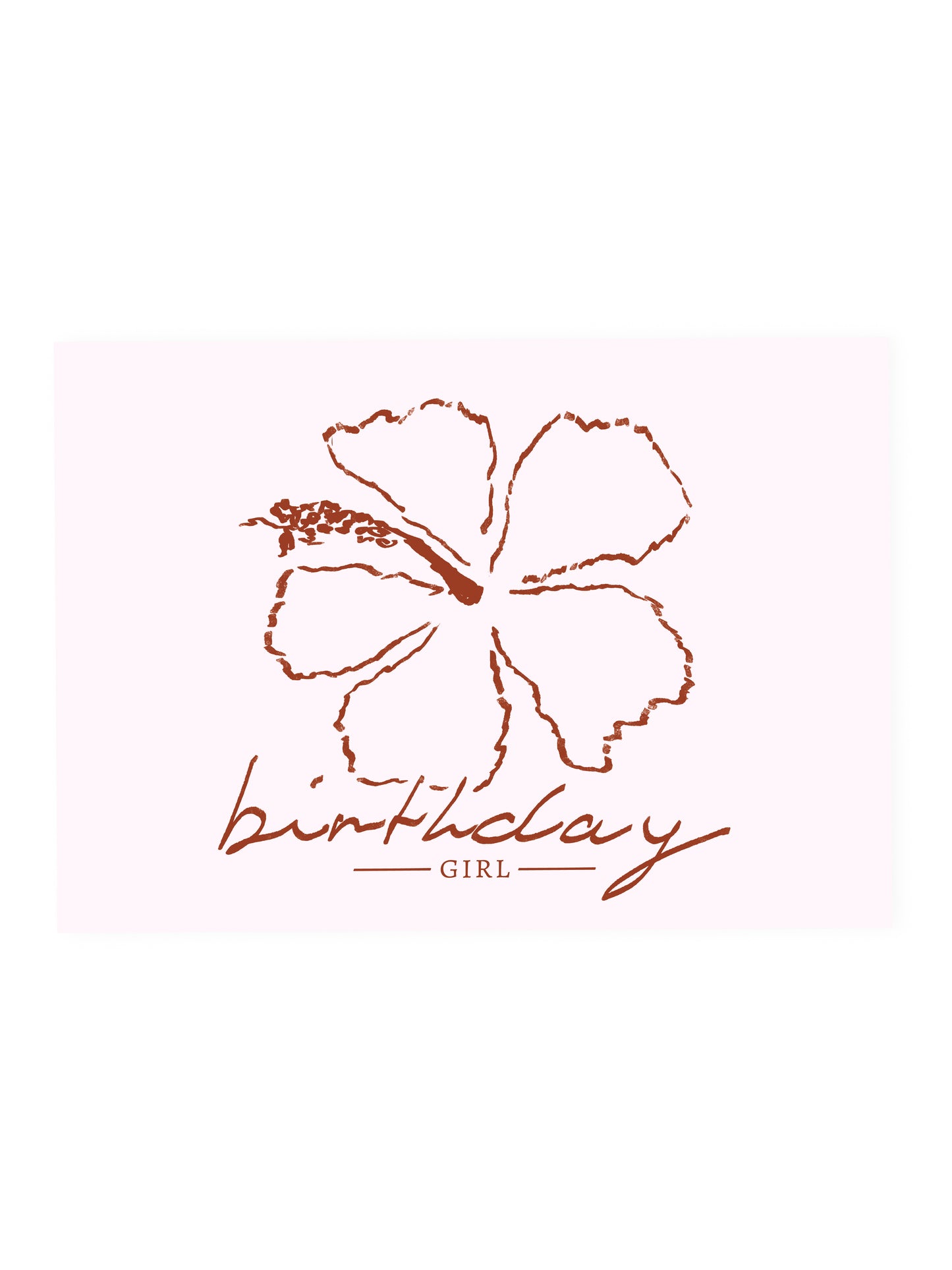 Postkarte 'Birthday Girl' Hibiskus (Risographie)