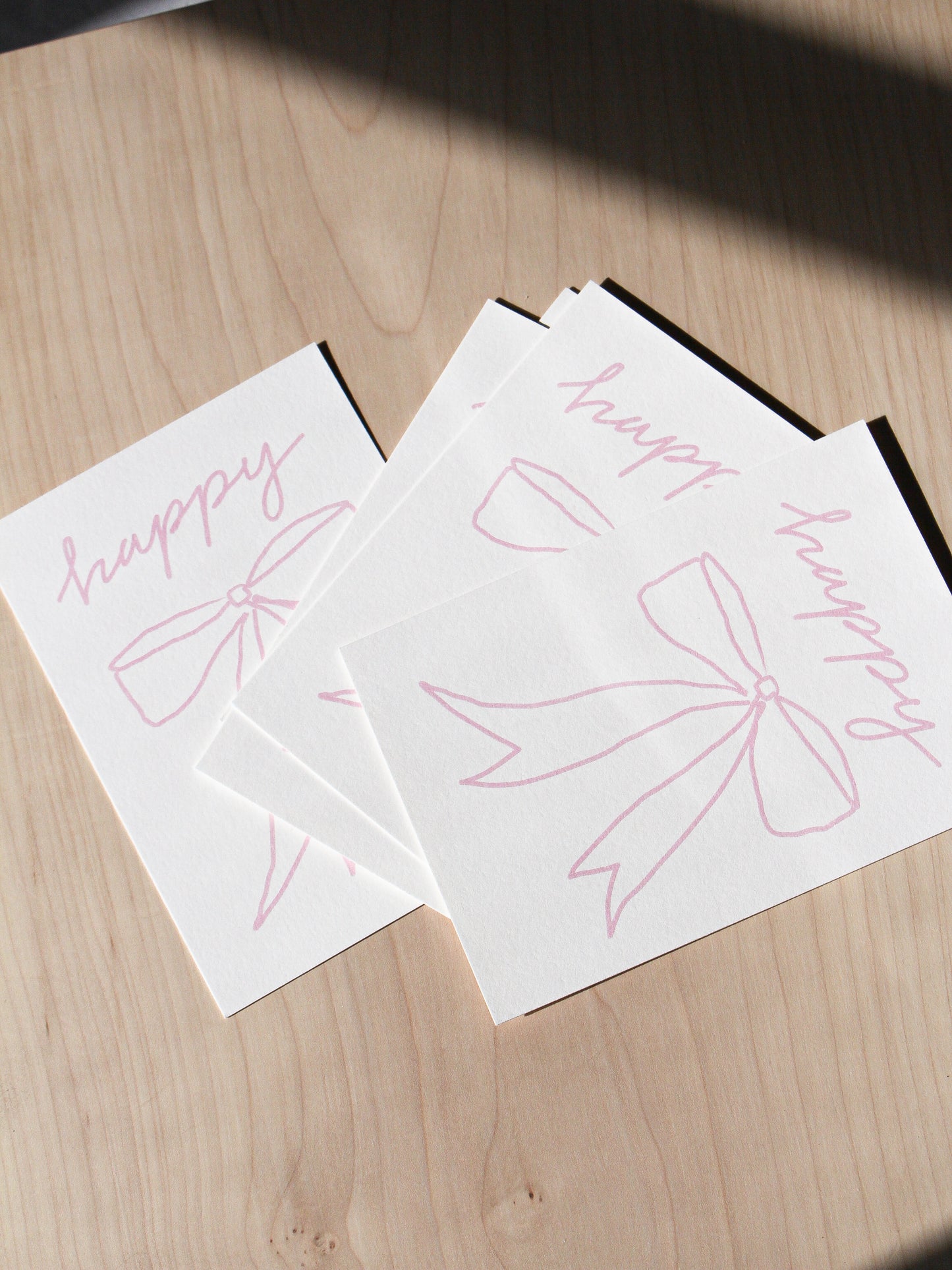 Postkarte 'happy' Schleife