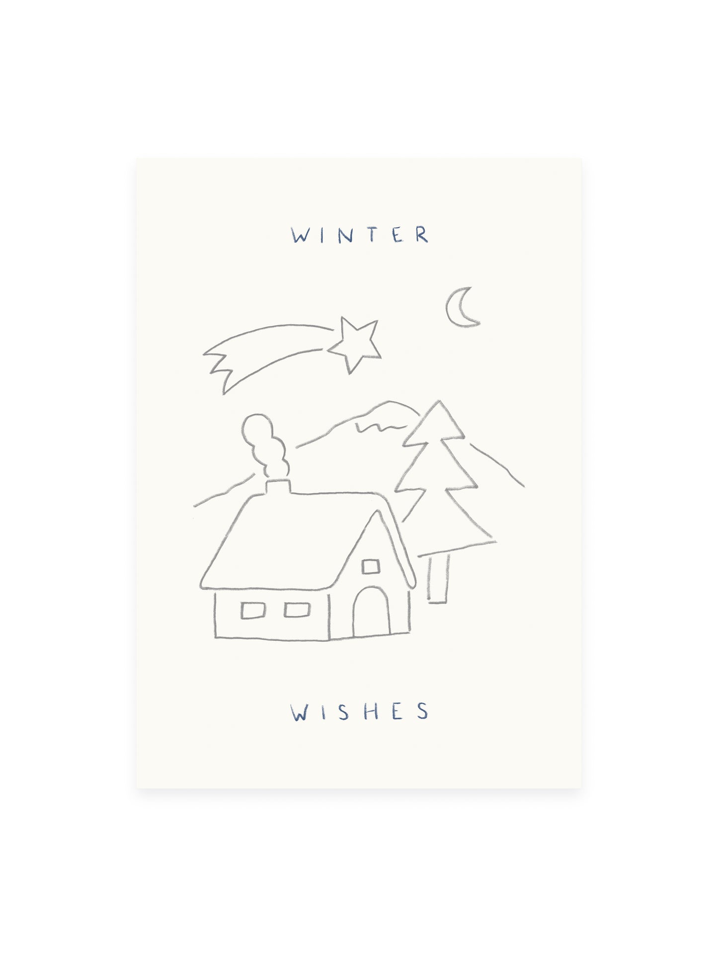 Postkarte 'Winter Wishes' (Risographie)