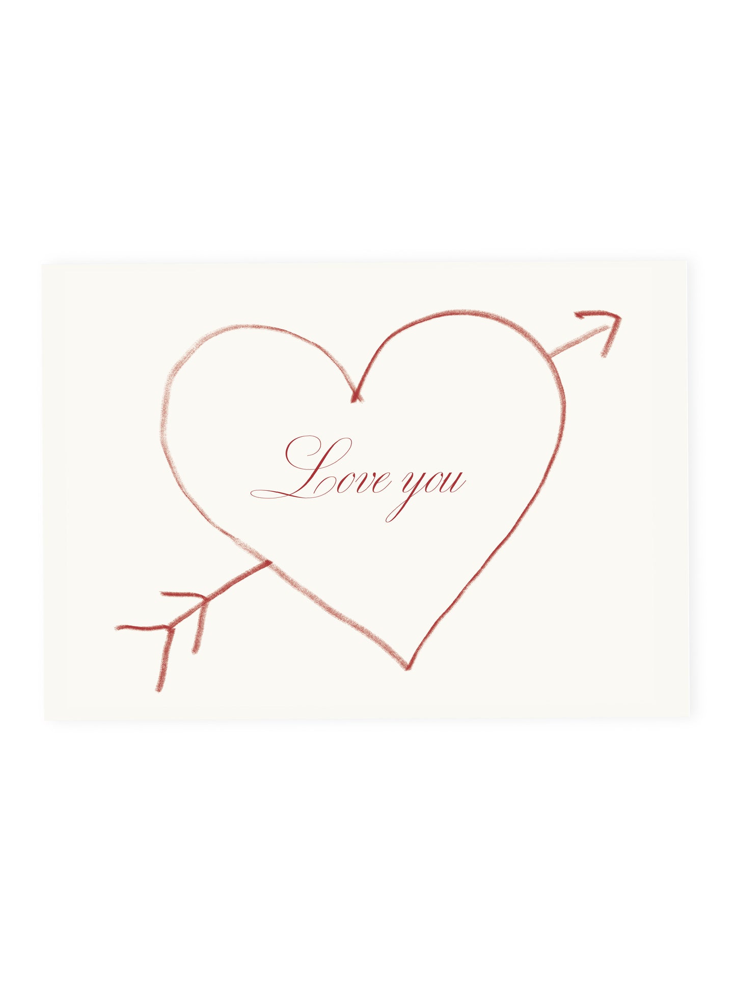 Postkarte 'Love you' Herz (Risographie)