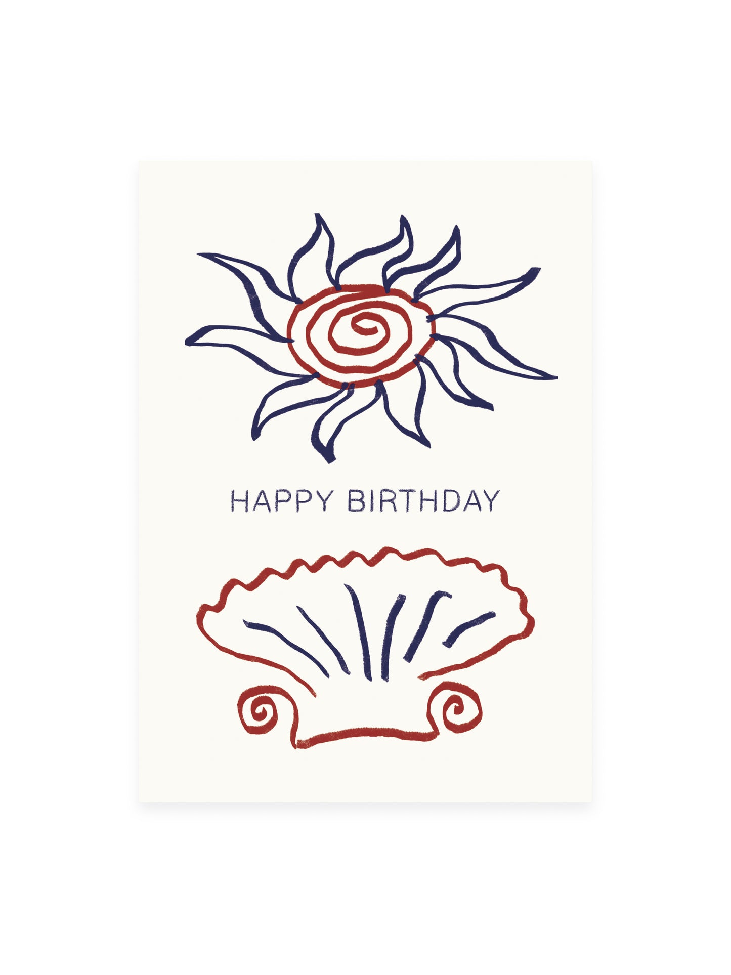 Postkarte 'Happy Birthday' Sun and Shell (Risographie)