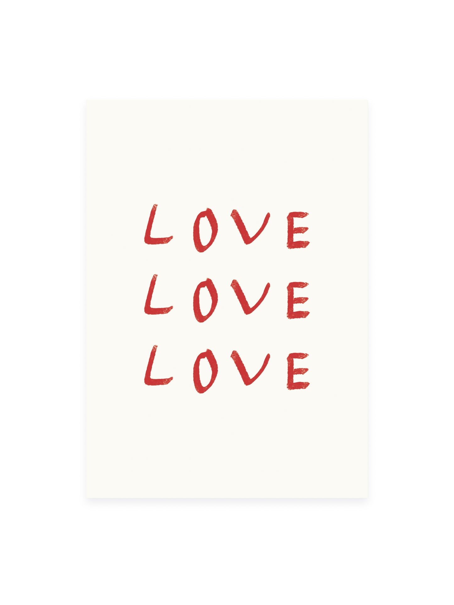 Postkarte 'Love Love Love' (Risographie)