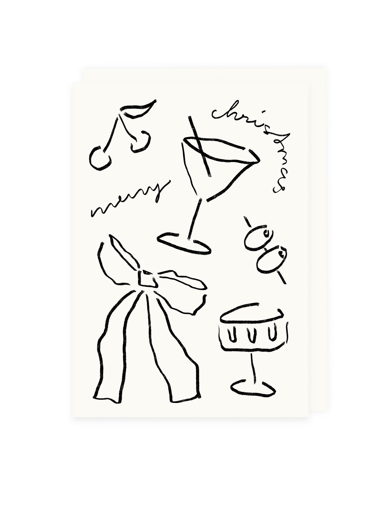 Klappkarte 'merry christmas' (Risographie)