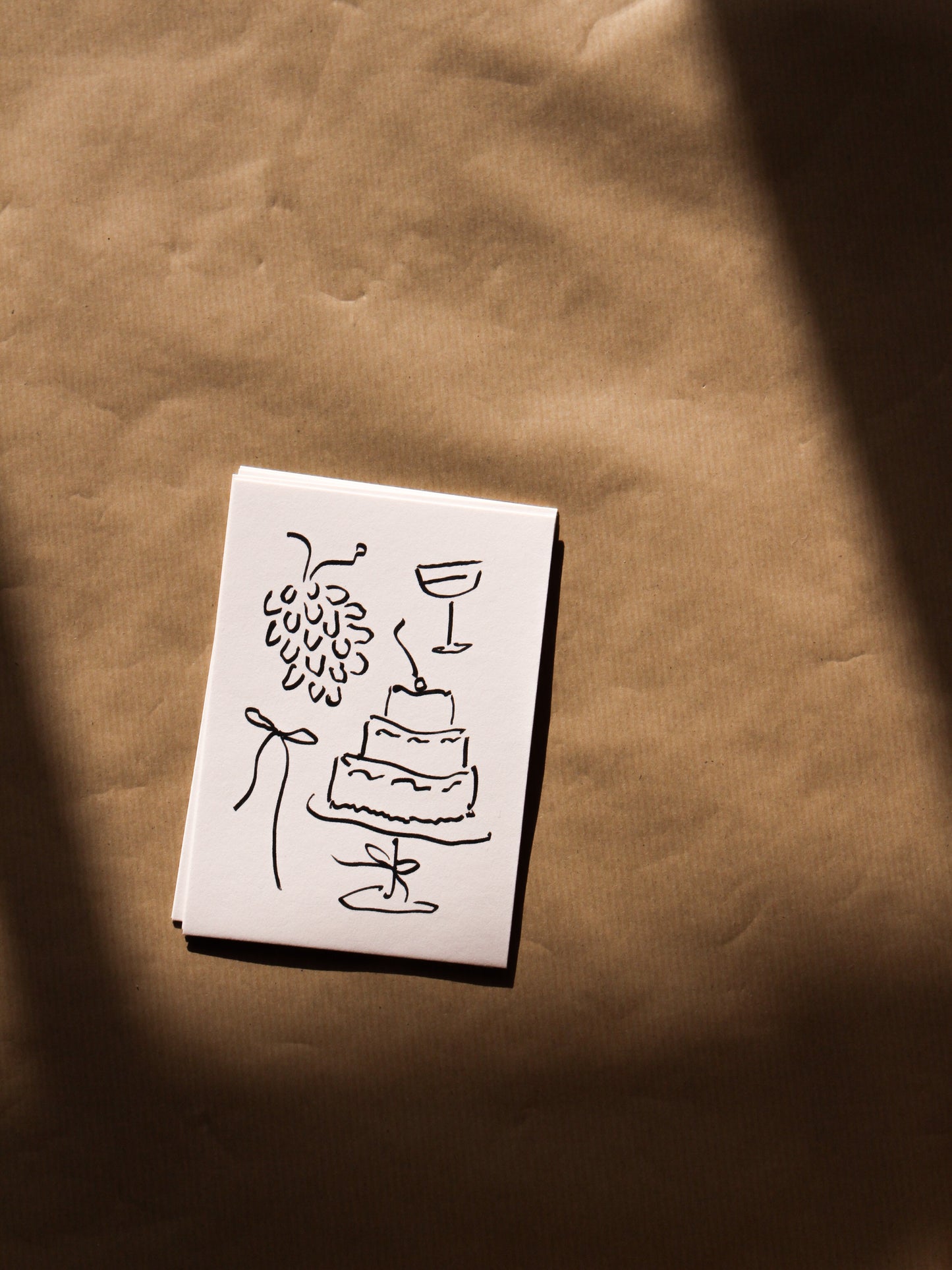 Postkarte Trauben und Torte (Risographie)