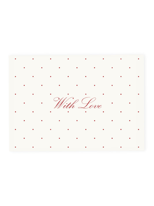 Postkarte 'With Love' Polka Dots (Risographie)