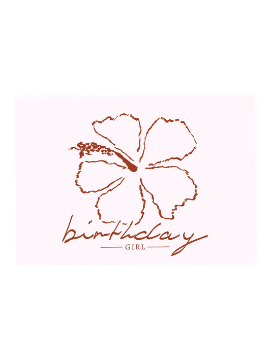 Postkarte 'Birthday Girl' Hibiskus (Risographie)