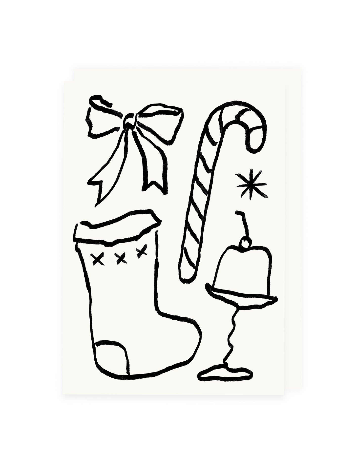 Klappkarte Weihnachtsstrumpf (Risographie)