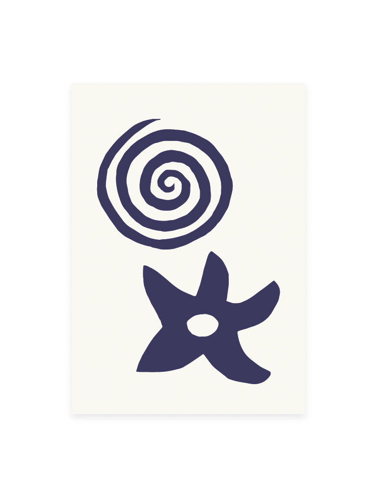 Postkarte Seestern (Risographie)