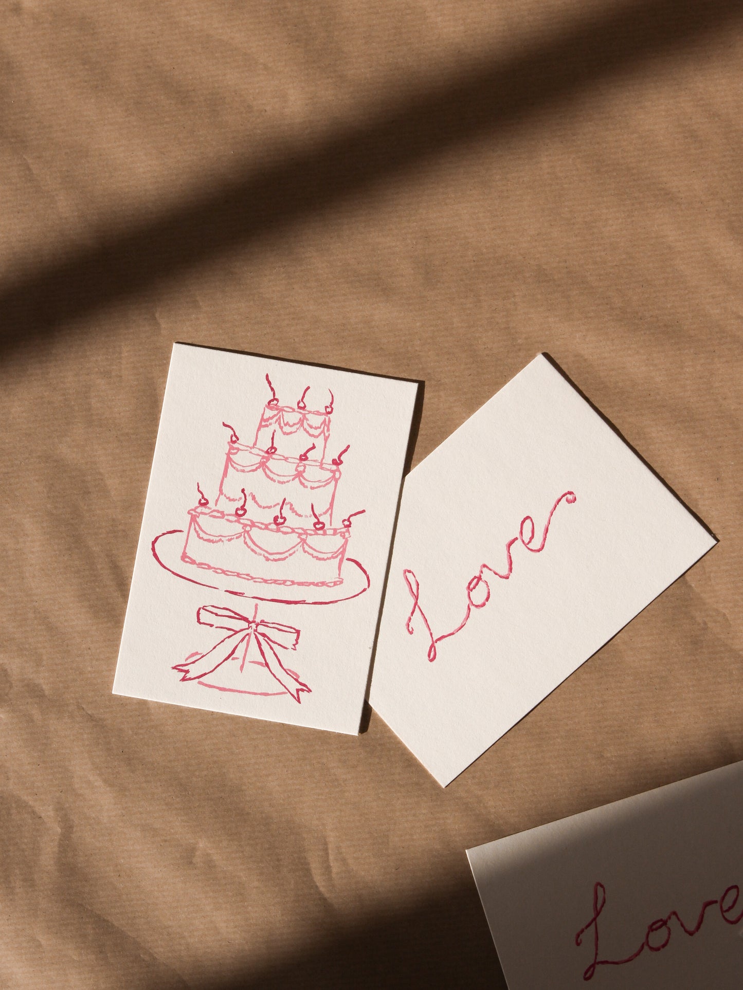 Postkarte 'Love' Pink (Risographie)