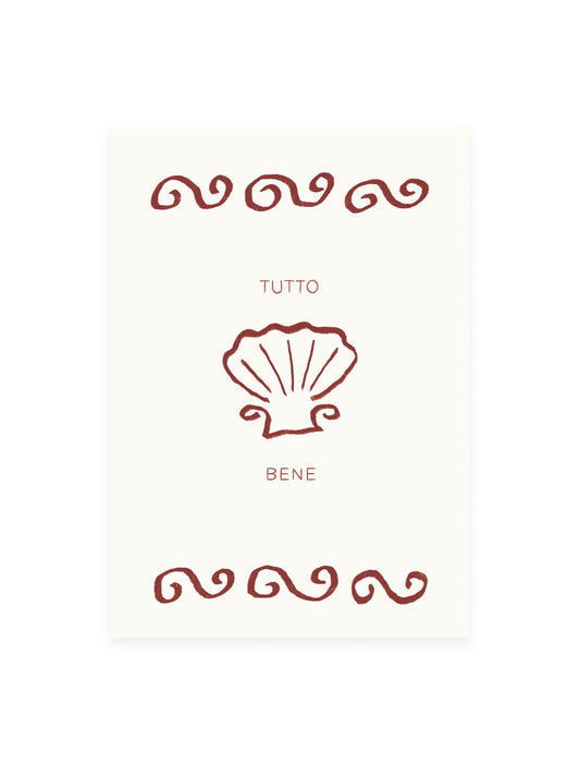 Postkarte 'Tutto Bene' Shell (Risographie)