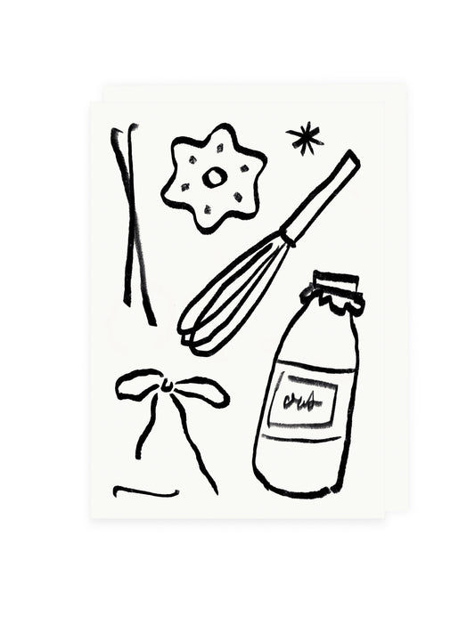 Klappkarte Weihnachtsküche (Risographie)