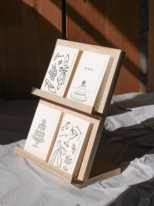 Kartenständer aus Massiv-Holz für DIN C6 & DIN A6 (Leihgabe möglich)